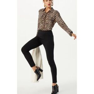 Spanx the perfect black ponte pant sz L ankle thick leggings sculpting slimming